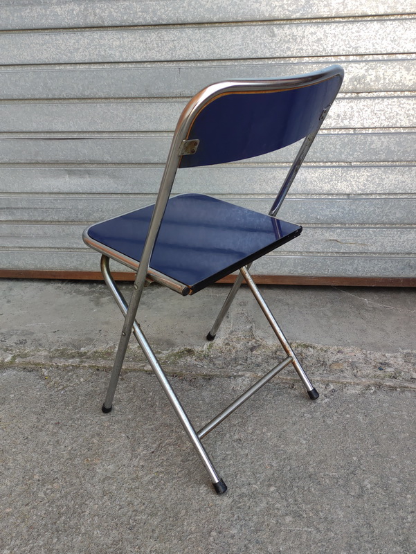 silla plegable inox formica azul 45-83x42x42 3u